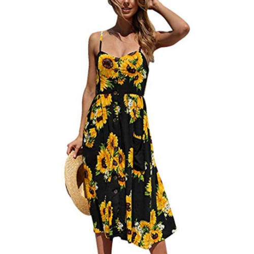 Vestido preto com girassol sales